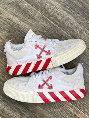 Off-White Kid's White Low Vulcanized Lace-Up Sneaker Shoes Size 31